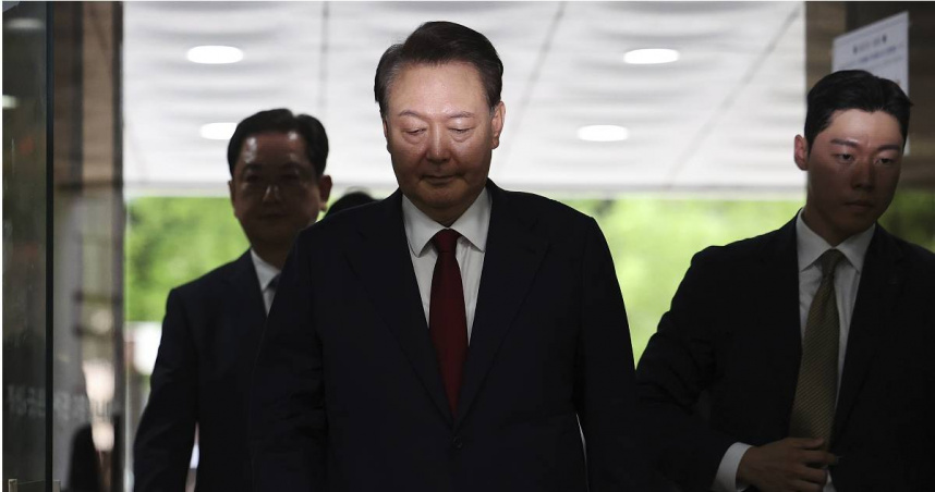 前南韓總統尹錫悅又遭拘捕。（圖／達志／美聯社）