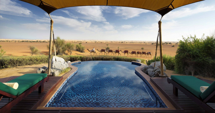 然一酒店成為萬豪旗下的豪華精選品牌，未來將與杜拜多家頂級飯店規格平起平坐。（圖／翻攝自Al Maha, A Luxury Collection Desert Resort & Spa臉書）