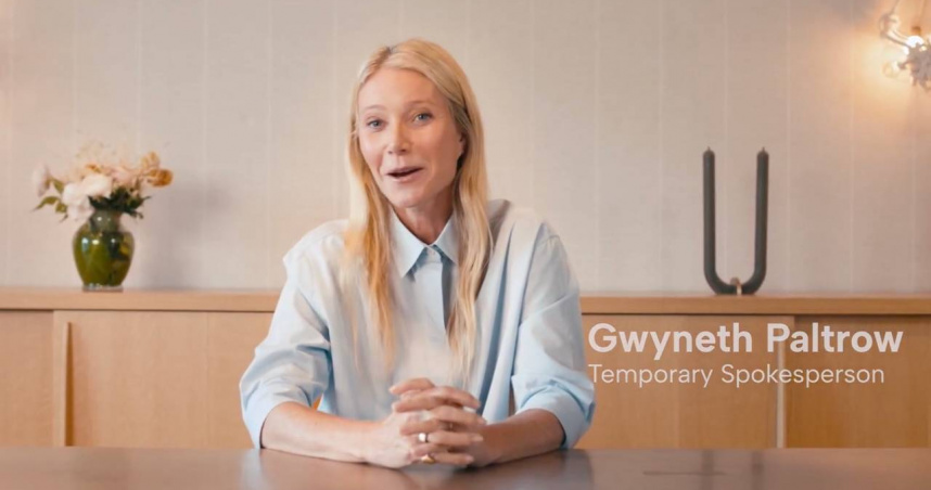 葛妮絲派特洛幽默代言數據公司Astronomer，以影片回應「親吻鏡頭」風波。（圖／翻攝官方社群）