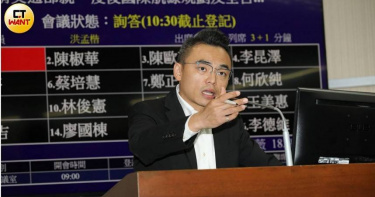 國民黨立委洪孟楷質疑，海委會主委管碧玲於中共軍演期間仍舉行餐敘，未顧及前線官兵戒備壓力，要求相關官員負起政治責任。（圖／周志龍攝）