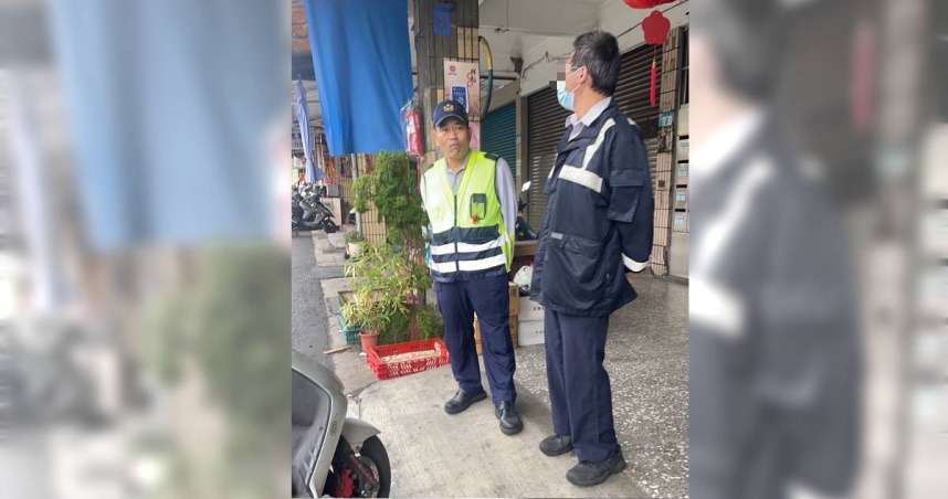 新北市五股區德音國小林姓工友（左），在7.0強震災後檢查校園並發現水管漏水，在關閉水閥時從鋁梯跌落身亡，留給其親友和全校師生無限悲慟。（圖／警方提供）