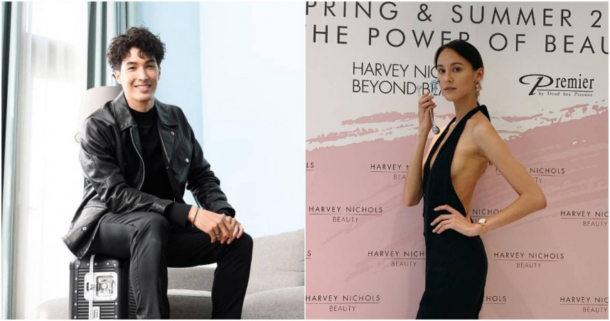 41歲男星錦榮與台奧混血名模白彌兒（Mia）傳出戀情。（合成圖／翻攝自Facebook／錦榮 Vivian Dawson、白彌兒 Mia Sabathy）