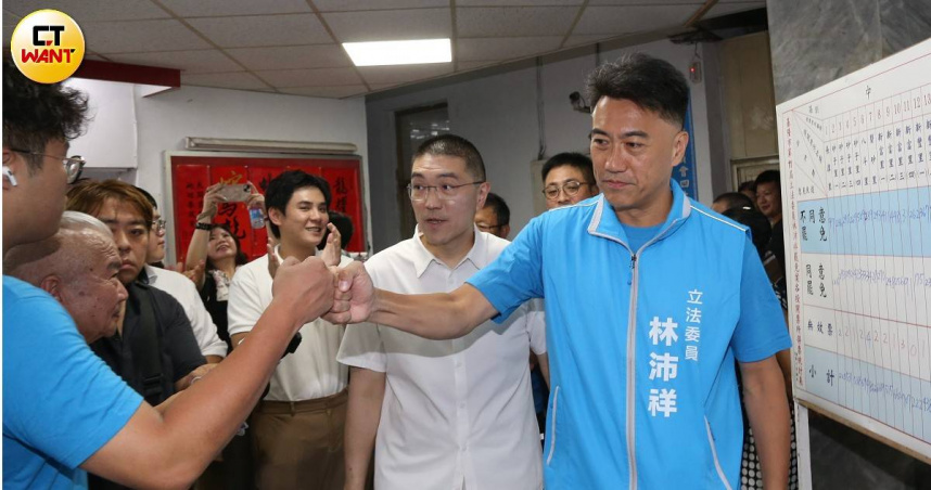 國民黨立委林沛祥（右）回應賴清德出訪受阻，呼籲兩岸展開實質對話、爭取國際空間。（圖／CTWANT攝影組）