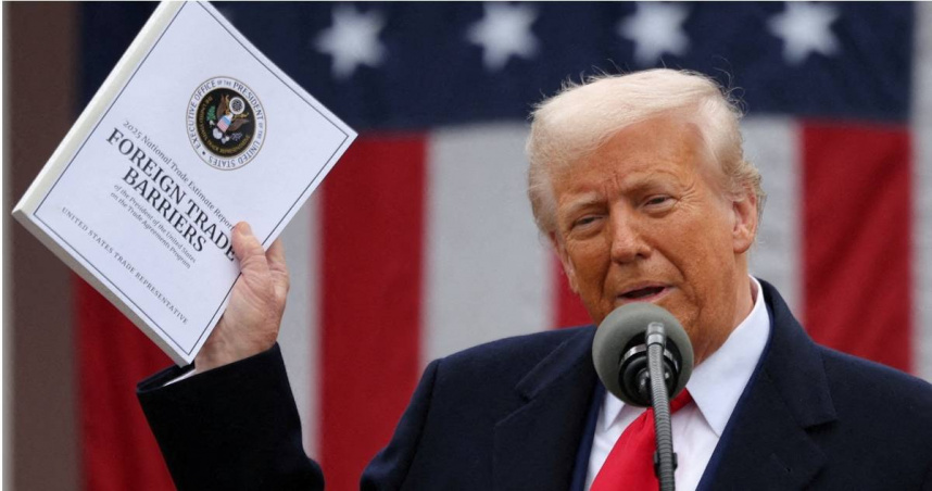 美國總統川普開打新一輪關稅貿易戰。（圖／達志／路透社）