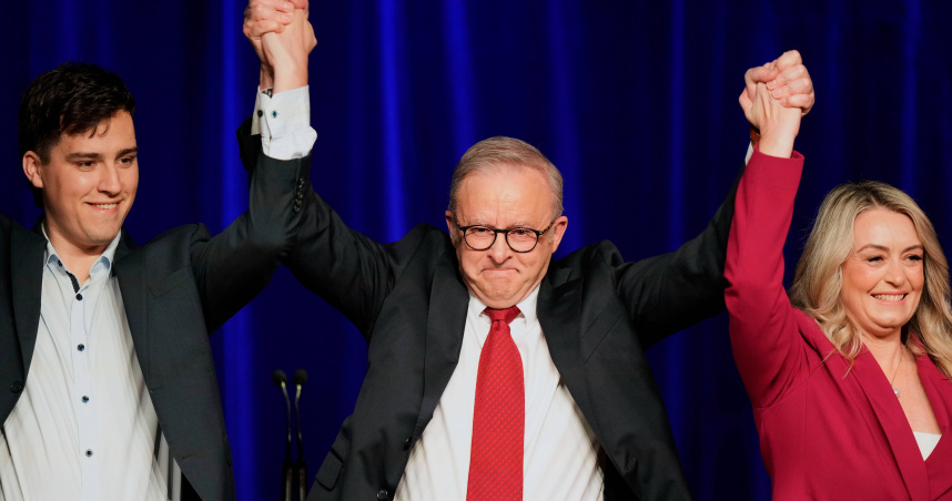 澳洲總理艾班尼斯連任，「川普關稅」助民調逆轉。（圖／達志／美聯社）