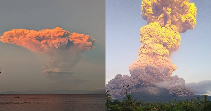 印尼火山噴發。（圖／翻攝自社群網站X）