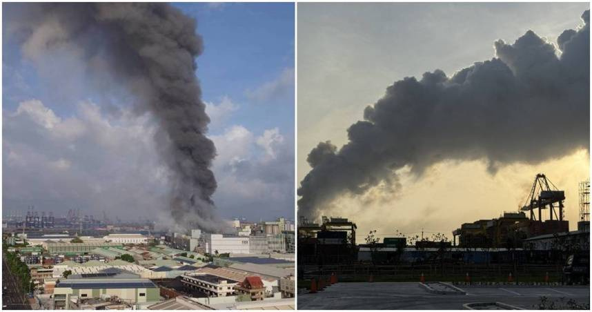 全台首座「超級電池工廠」起火事件。（圖／翻攝自《記者爆料網》）