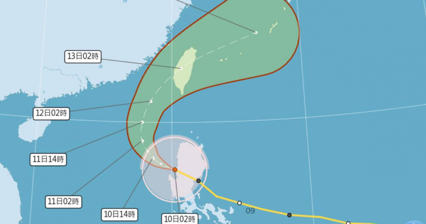 「鳳凰」颱風路徑潛勢預報。（圖／中央氣象署）
