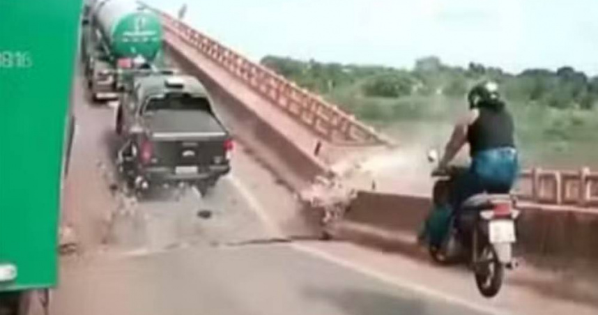 巴西連接托坎廷斯州與馬拉尼昂州的重要橋梁於2024年12月發生嚴重倒塌事故。（圖／翻攝自g1）