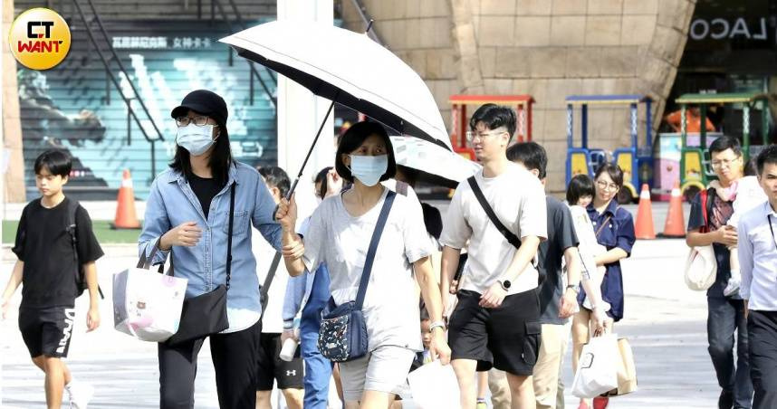 今天（21日）環境為西南風，白天各地多雲到晴、高溫炎熱。（示意圖／方萬民攝）