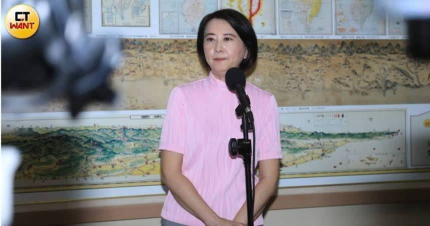 國民黨立委王鴻薇21日表示，立法院不能直接在中央總預算中將普發現金加碼至2萬元，但可另循特別條例及特別預算方式推動。（圖／周志龍攝）
