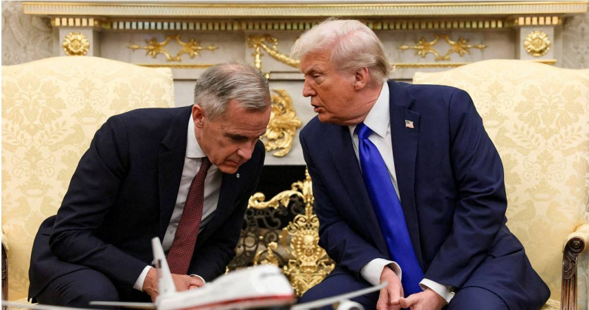加拿大總理卡尼（Mark Carney）與美國總統川普（Donald Trump）。（圖／達志／路透社）