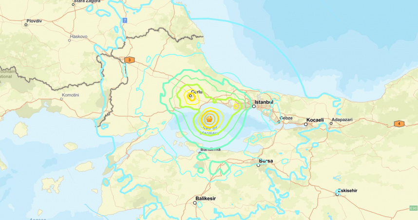土耳其發生規模6.2地震。（圖／翻攝自USGS）