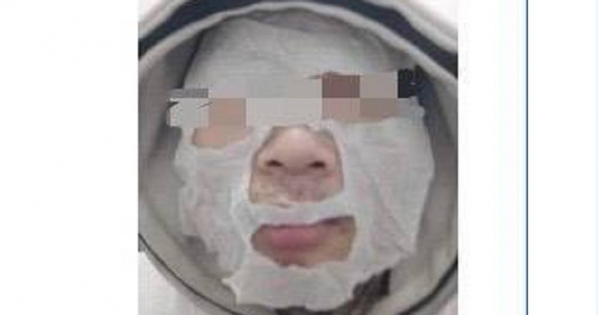 北市刑大日前破獲一名蘇姓男子瞄準平台漏洞，以敷面膜方式通過人臉驗證，從而狂吞現金單。（圖／翻攝畫面）