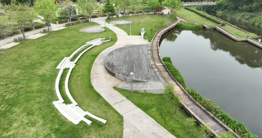 慈湖已於112年10月完工並開放，並無網路謠傳園區拆除之情形。（圖／桃園市政府風景區提供）