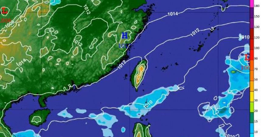 強勢的東北季風預計18至19日報到。（圖／翻攝自臉書＠WeatherRisk.Co）