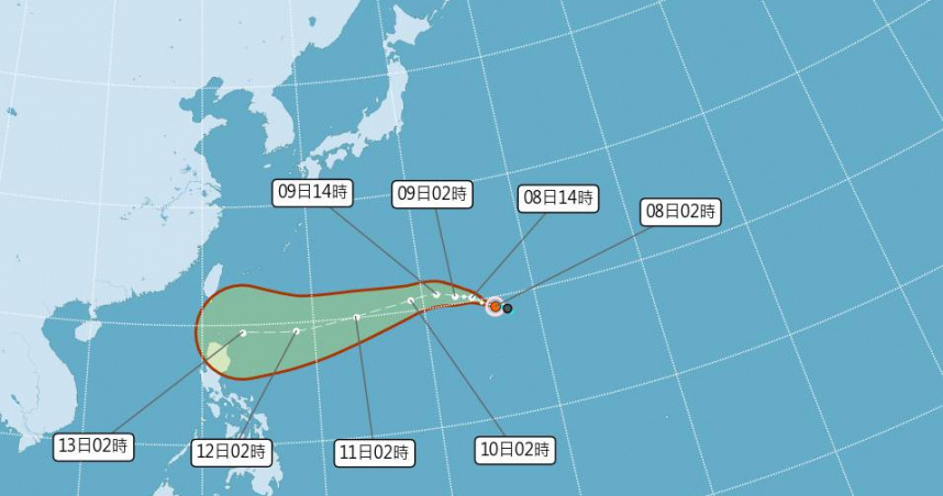 楊柳颱風今（8日）2時生成。（圖／氣象署）