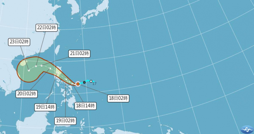颱風「風神」路徑曝光。（圖／氣象署）