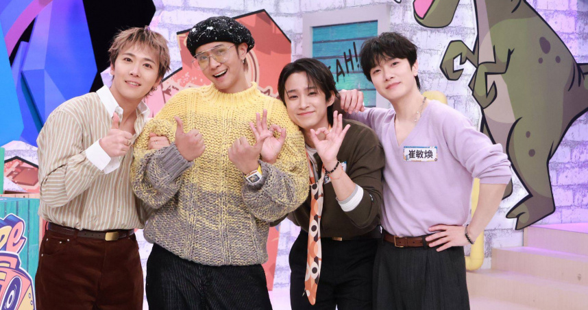 韓團FTIsland上節目，成員李洪基（左）曾與羅志祥合作過。（圖／中天提供)