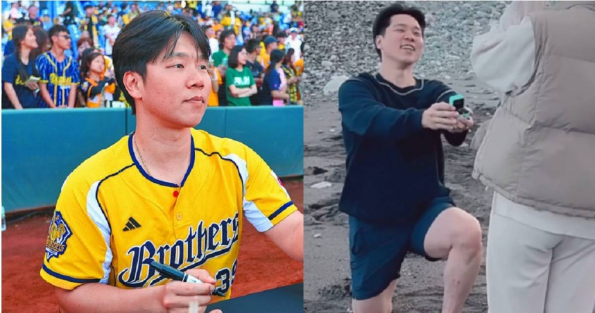 中信兄弟球員詹子賢才確定續約，再爆他向女友求婚成功。（圖／報系資料照、翻攝自Threads）