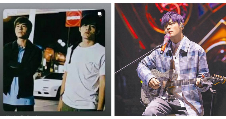 周杰倫近日曬出與陳冠希合作《頭文字D》劇照，畫質模糊引發粉絲吐槽。（圖／翻攝自IG、報系資料照）