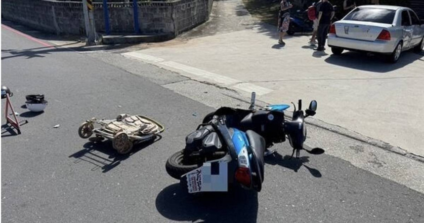 澎湖縣道慘烈車禍5月大男嬰背袋中喪命。（圖／翻攝畫面）