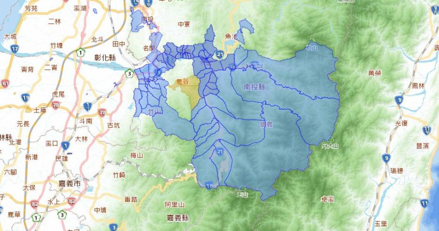 因台電設備故障導致南投縣原水區水量不足，將自今日上午7時起至晚間10時止實施大範圍停水。（圖／翻攝自台水官網）