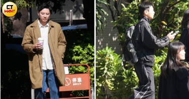 本月16日下午1點，禾浩辰（右）跟李國毅在台北市中山區拍攝新戲《小孩才做選擇》。（圖／本刊攝影組）