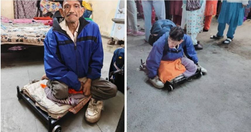 印度中央邦印多爾市一名中年身障男子曼吉拉爾在街上乞討，但相關單位調查發現他其實很有錢，不僅擁有房產還到處放高利貸。（圖／翻攝自《NDTV》）