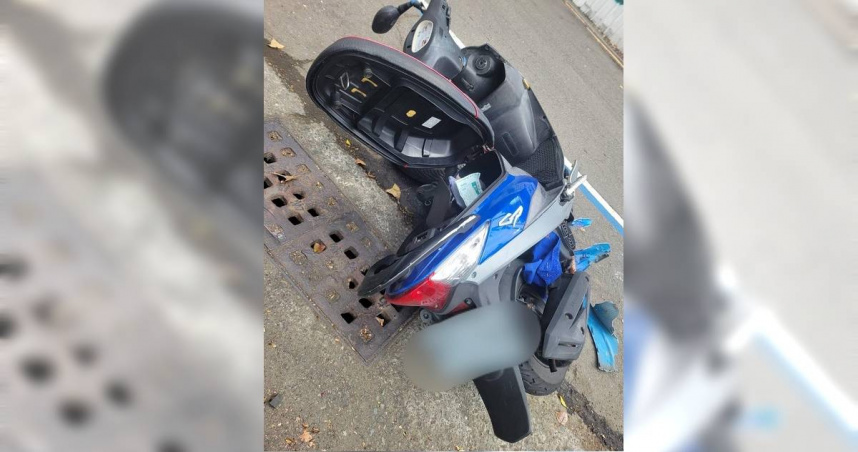 15歲黃姓少年騎著阿姨的機車連續撞倒3輛機車，造成4人受傷，自己也住院觀察中。（圖／讀者提供）