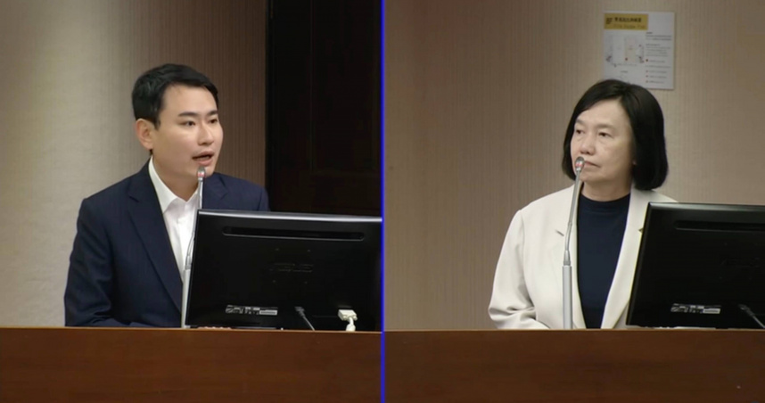 立委陳冠廷今（17）日質詢時，要求農業部正視風災情特殊性，提高現行救助標準。（圖／陳冠廷辦公室提供）