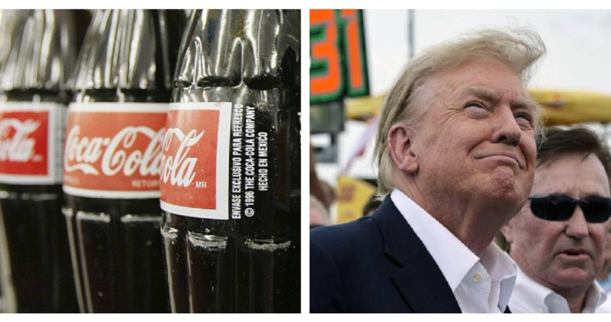 美國總統川普聲稱影響可口可樂決策，讓新款甘蔗糖可樂在美上市。（圖／達志／美聯社）