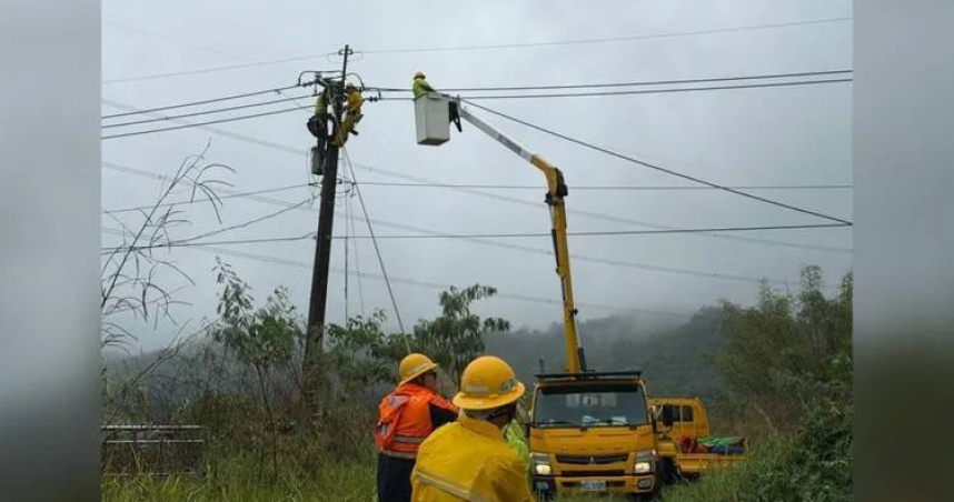 薔琵強風吹斷電線！南投一度逾5000戶停電　台電連夜搶修仍有861戶未復電