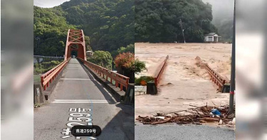 九州暴雨2死1命危 球磨川急流「直接沖走半截」鋼構深水橋