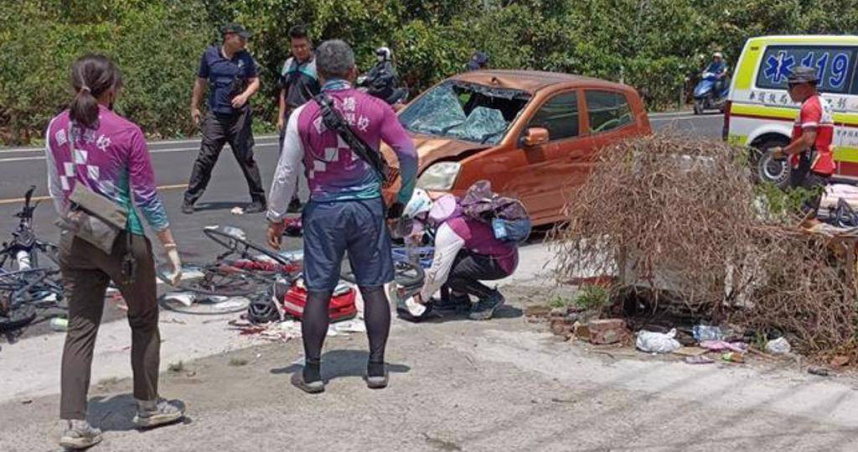 新北市康橋國際學校學生騎乘自行車環島，22日行經埤頭鄉彰水路三段，疑似遭一輛逆向行駛的自小客車衝撞，造成7名學生及自小客車駕駛受傷送醫。（圖／報系資料照）