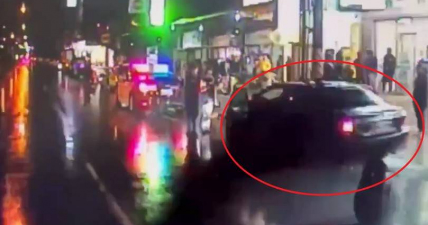 楊男酒後駕車撞飛行人，導致劉男捲入車底並被拖行，目前重傷進加護病房搶救。（圖／翻攝畫面）