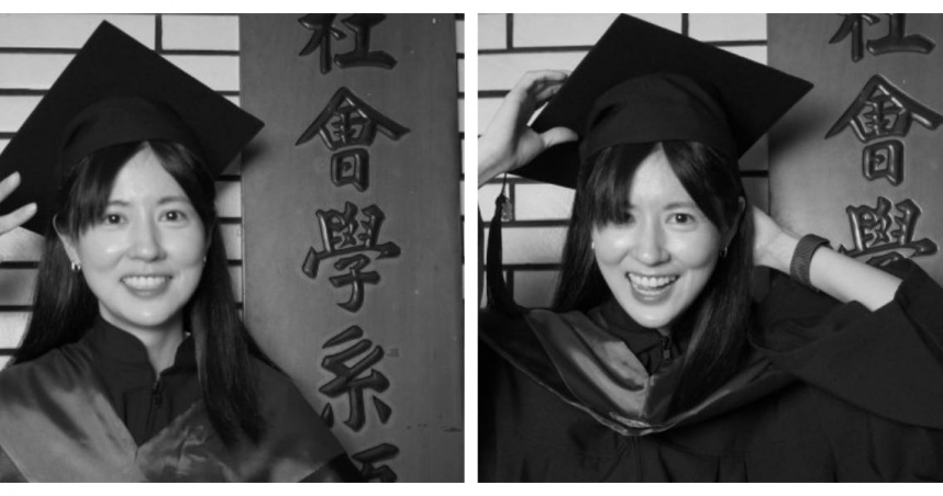 林予晞曬出黑白碩士畢業照，少女感滿滿，網友狂讚「又美又有腦」。（圖／翻攝自 IG ）