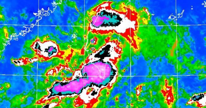 今（31日）清晨西南氣流持續影響全台，天氣不穩定。（圖／翻攝自氣象署）
