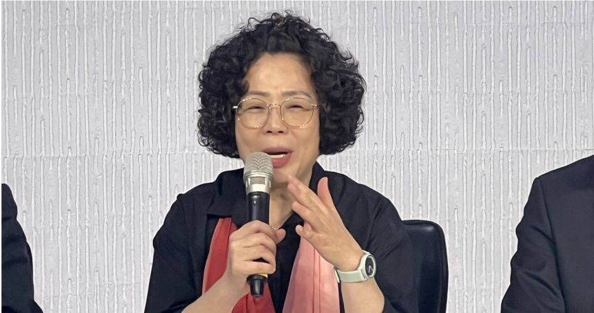 藝人陳幼芳11日出席刑事局防詐記者會宣導反詐。（圖／翻攝畫面）