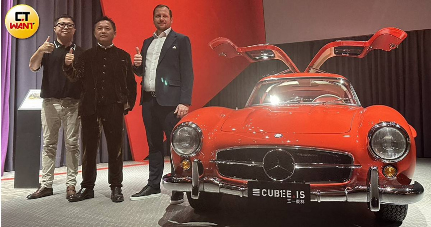 三一東林亞洲總部16日成立，董事長陳睿謙（中）也宣布以「AI洗車園區」、「海外不動產」及「AI照明系統」為三大成長動力，全力優化營收結構。（圖／陳柔瑜攝）