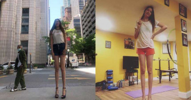 頂到天花板!巨人辣妹「身高205cm」…熱愛穿高跟鞋秀逆天長腿