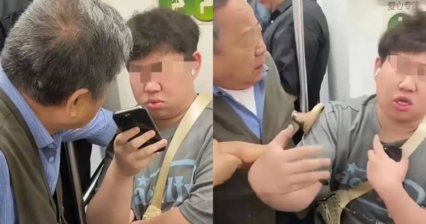 大陸上海地鐵近日發生一場座位爭奪戰,相關影片在網路上掀起軒然大波。(圖/翻攝自微博)
