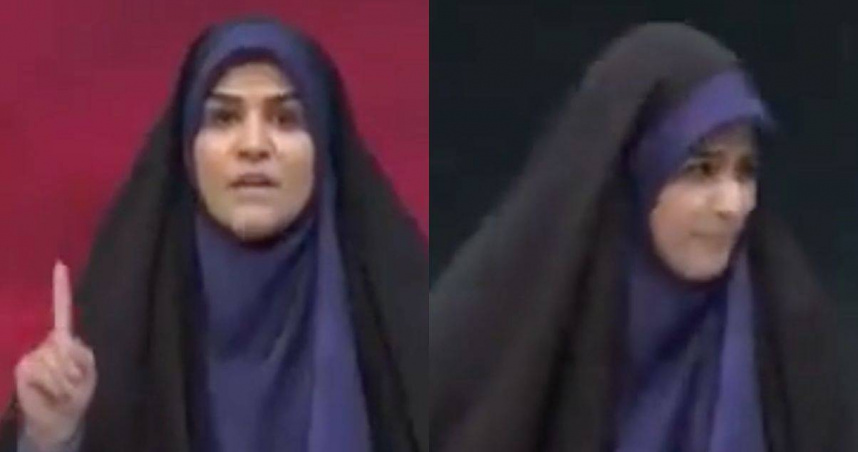 女主播播報到一半，隨即就遭到飛彈襲擊。（圖／翻攝自社群網站X）