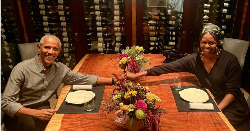 美國前總統歐巴馬向妻子蜜雪兒深情告白。（圖／翻攝自X平台）