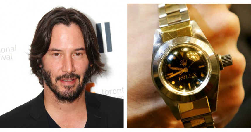 智利警方展示從竊案中起獲的勞力士名錶，錶背刻有基努李維姓名與電影《捍衛任務4》紀念字樣，確認為其2023年在美國住家失竊物。（圖／達志／美聯社）