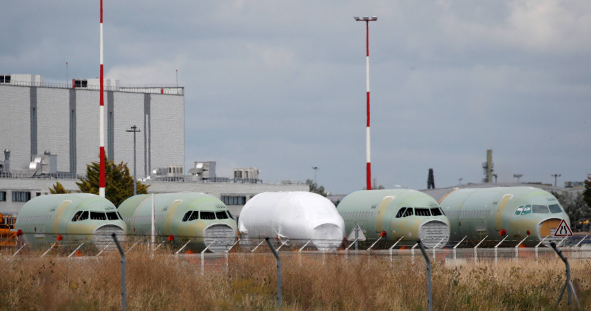 法國聖納澤爾附近的空中巴士工廠。（圖／路透社）