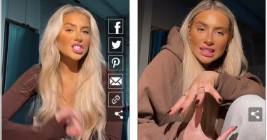 網美莎拉勞倫（Sarah Lauren）向網友分享男生對女生是否產生興趣的建議。（圖／擷取每日郵報）