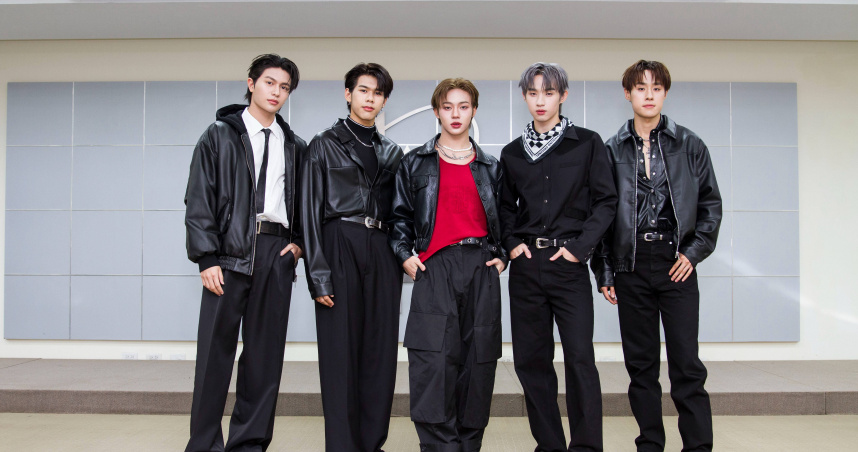 Lykn成員William（左起）、Tui、Lego、Hong、Nut接受媒體訪問。（圖／台視提供）