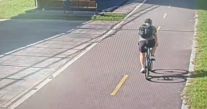 河濱公園步道為行人與自行車共用空間，事故發生路段位於內湖潭美街附近。（圖／翻攝畫面）