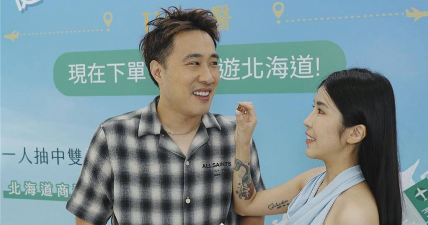 余祥銓（左）跟老婆出席活動。（圖／鴻凱娛樂提供）